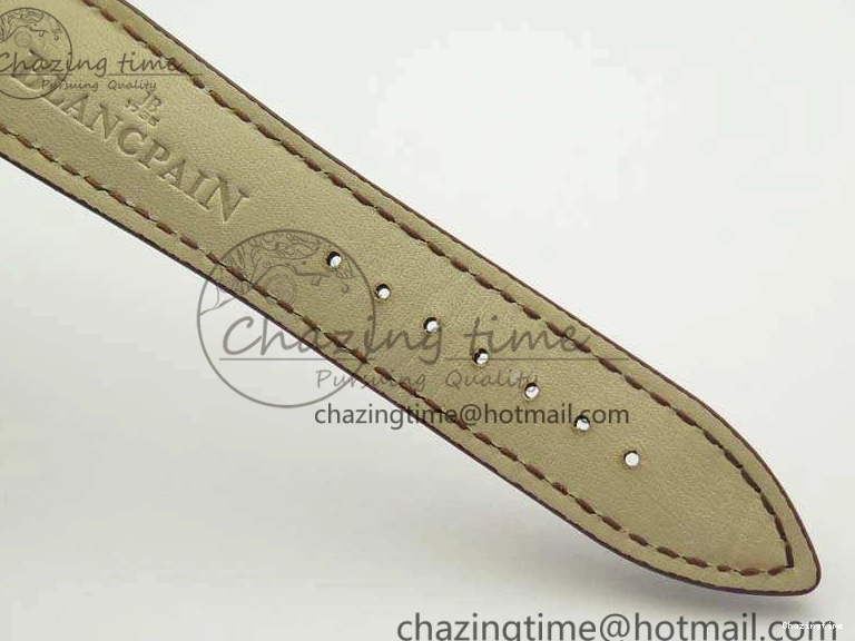 0824 Villeret 6651 RG ZF 1:1 Best Edition White Dial On Brown Leather Strap A ComfortFit 8097